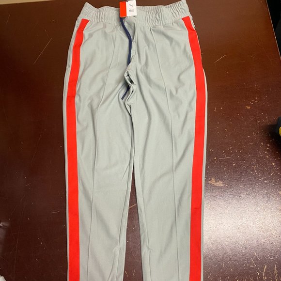 Puma Nipsey Gray TMC Adjustable Waist Zipped Pockets Athletic Marathon Pants S L - Picture 2 of 7